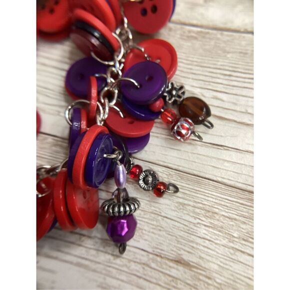 RED HAT SOCIETY Jewelry Bundle Necklace, 2 Bracelets, Pin/Brooch EUC Purple - Picture 8 of 13